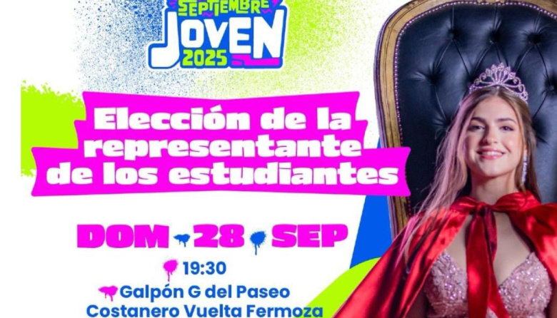 Septiembre Joven: este domingo se elige a la Representante Provincial de los Estudiantes en el Galpón G