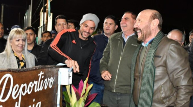 Insfrán y Jofré dejaron habilitada una plaza recreativa y el circuito recreativo de calistenia