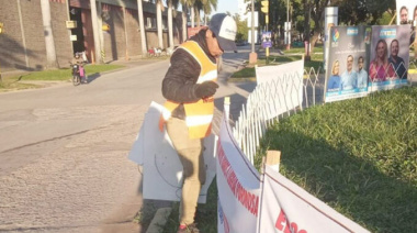 El Municipio arrancó un intenso operativo para el retiro de carteles de campaña